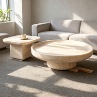 Meubles de salle à manger modernes en marbre, design rond et carré à base basse, pour appartement, intérieur résidentiel
