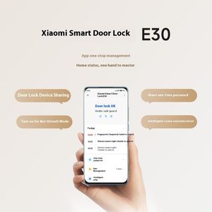 Serrure de porte intelligente originale Mi E30 CN AI avec empreinte digitale, 9 modes de déverrouillage, écran interne HD de 3,5 pouces, 160 °   Objectif grand angle œil de chat - Product Image 2