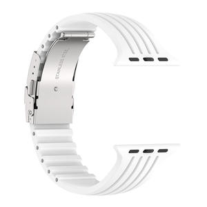 สายนาฬิกาซิลิโคนแบบสปอร์ตสำหรับ Apple Watch Series Ultra 49 มม. SE 44 มม. 38 มม. 42 มม. พร้อมหัวเข็มขัดแม่เหล็กแบบพับได้ - Product Image 5