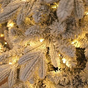 PE+PVC Snow <b>Lighted</b> Warm White String Lights Flocked Artificial Christmas <b>Tree</b> Indoor Decoration - Product Image 6