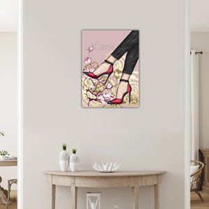 Beauté moderne fille avec talons hauts <span class=keywords><strong>roses</strong></span> Art mural mode photos et affiches imprimées sur toile pour la décoration de la maison salon - Product Image 5