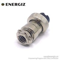 Adaptor Industri M16 8Pin Jack Plug untuk Kabel Penerbangan Female Straight GX16-8P Konektor Bundar Terminasi Solder Seng