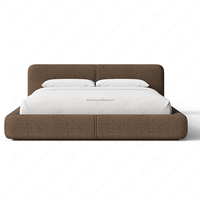 FERLY Cadre de lit en velours minimaliste de luxe, lit double moderne de taille king, capitonné, sur mesure, matériaux haut de gamme personnalisés