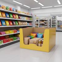 Boîte de présentation PDQ en carton ondulé personnalisée écologique, plateau de présentation en carton ouvert en gros, OEM pour biscuits, snacks, Noël