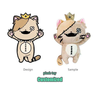 Peluches personnalisées OEM/ODM, jouets en peluche doux, poupées animales adorables, jouets en peluche animaux avec rembourrage en coton PP, poupée chat en peluche personnalisée pour enfants