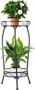 Soporte <span class=keywords><strong>para</strong></span> Plantas de Interior y Exterior de 2 Niveles, 27 Pulgadas de Alto, Soporte Metálico <span class=keywords><strong>para</strong></span> <span class=keywords><strong>Macetas</strong></span>, Estante <span class=keywords><strong>para</strong></span> <span class=keywords><strong>Macetas</strong></span>, Estante <span class=keywords><strong>para</strong></span> Plantas Resistente - Product Image 2