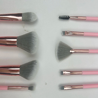 Ensemble de pinceaux de maquillage professionnels de luxe de haute qualité, 9 pièces, poils synthétiques vegan, tube en aluminium, logo personnalisé Vliya, marque privée