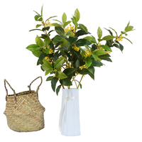 Bunga Osmanthus Plastik Sentuhan Asli Berkualitas Tinggi Everbloom, Warna Kuning Putih, Daun Hijau, Ranting Pohon, Dekorasi Rumah, Dalam Ruangan, Pernikahan