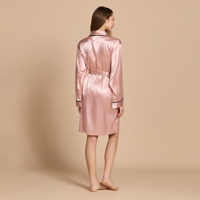 Peignoir en Soie Polyester Douce pour Femme, Personnalisable avec Logo, Imitation Satin, Lisse, pour Vêtements de Nuit – Vente en Gros