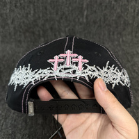 Nouvelles casquettes originales à broderie continue, casquettes de baseball en jean vieilli avec broderie 3D, Gorras, casquette à visière incurvée à 5 panneaux