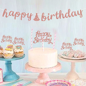Happy Birthday Glitter <b>Banner</b> Paper Party Decoration For Birthday Celebration - Product Image 2