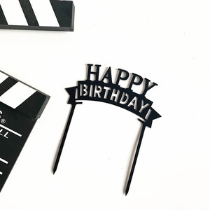 Décoration de gâteau en acrylique « Joyeux Anniversaire » avec motif miel et douceur, or irisé, noir, argent, or rose – Décorations d'anniversaire - Product Image 5