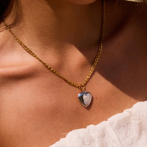 Collar de acero de titanio con forma de corazón para mujer, regalo, joyería, cadenas de moda, collares - Product Image 2