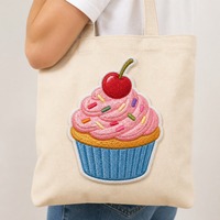 Patchs brodés 3D personnalisés pour cupcakes, thermocollants pour le dos des chaussures en toile, OEM