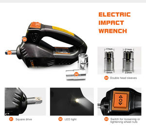 12V 5Ton 3 In 1 <strong>Car</strong> <strong>Electric</strong> <strong>Hydraulic</strong> Floor <strong>Jack</strong> <strong>Electric</strong> Wrench Set, Tire Inflator Pump And LED Flashlight With Safe Hammer - Product Image 3