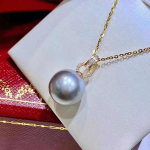 Pendentif en argent S925, perles rondes de 8 à 12 mm, pendentif rond tendance à faire soi-même, support vide pour la fabrication de bijoux, emballé dans un sac 30671 - Product Image 3