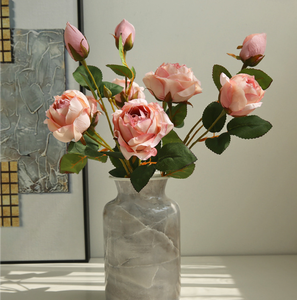 造花装飾ヴィンテージ秋のバラリビングルームテーブル装飾フラワーアレンジメント北欧ヴィンテージ写真撮影小道具 - Product Image 3