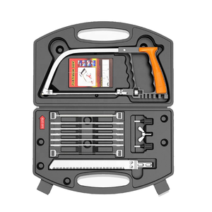 Kit d'outils à main 12 en 1 avec lame <span class=keywords><strong>de</strong></span> scie en acier pour le travail du bois, la découpe <span class=keywords><strong>de</strong></span> carreaux <span class=keywords><strong>de</strong></span> céramique, scie à main magique <span class=keywords><strong>de</strong></span> petite taille, 12 pièces, avec étui rigide - Product Image 1