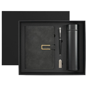 Ensemble cadeau d'entreprise personnalisé avec logo : bloc-notes, stylo, clé USB, gobelet, boîte cadeau et sac fourre-tout - Product Image 1