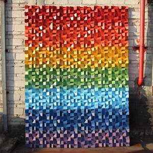 Moderno 3D in legno di abete rosso legno mosaico antico di piastrelle di legno per soggiorno camera da letto di fondo pannelli di parete applicazione interna - Product Image 5