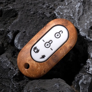 Étui de clé de voiture en bois Abs en fibre de carbone pour YADEA housse de clé de voiture en silicone pour télécommande - Product Image 4
