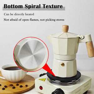 Cafetera Moka Italiana de Aluminio Blanca Mate para Estufa, Precio al por Mayor OEM ODM, Logotipo Personalizado - Product Image 4