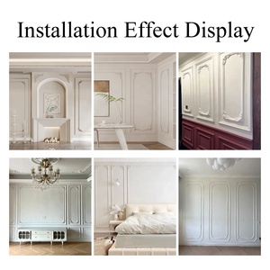 Moulures et appliques murales flexibles en PVC autocollantes, style français sculpté, pour la décoration intérieure, vente en gros d'usine, à bas prix - Product Image 4