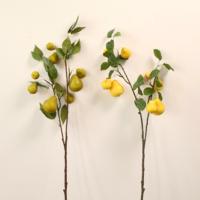 Branche de poirier artificielle en plastique de 75 cm, tige de fruit artificielle, décoration florale pour la maison et les mariages