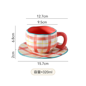 Venta Directa de Fábrica, Taza Moderna Irregular con Diseño de Corazón, Flor y Lazo para Chicas, Taza de Café de Cerámica de Lujo, Apta para Microondas, Regalos - Product Image 2