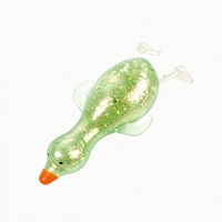 Mini-figurine de canard en caoutchouc transparent à paillettes, jouet anti-stress souple à presser, cadeau pour enfants, décompression pour étudiants et bureau