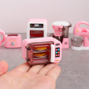 Ensemble de cuisine miniature pour enfants avec des petits appareils électroménagers simulés comme une machine à café, une <span class=keywords><strong>grille</strong></span>-<span class=keywords><strong>pain</strong></span> et un four - Product Image 3