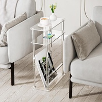 Table en acrylique transparente sur mesure, exquise, luxueuse, faite à la main