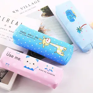 Portable Pencil Case Cute Canvas Pen Bag Desk Stationery Organizer with Zipper Pen Holder for School Personalized pen bag