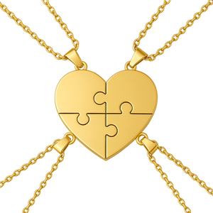 Collier en acier inoxydable en forme de cœur à assembler soi-même pour femmes, bijou d'amitié pour groupe, avec 2/3/4/5/6/7/8 cœurs séparés, idéal pour les meilleures amies - Product Image 5