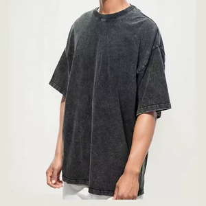 T-Shirt lavate con acido all'ingrosso 230GSM cotone 100 oversize per gli uomini <span class=keywords><strong>Custom</strong></span> il tuo Design stile Street t-Shirt da donna con stampa t-Shirt - Product Image 3