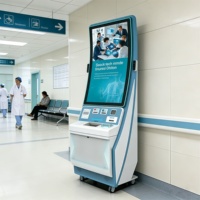 Kiosco Profesional Personalizado para Vestíbulo con Pantalla Táctil Curva, Terminal de Impresión Térmica y Animación para Centros Comerciales y Servicios Públicos