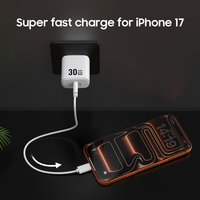 Chargeur super rapide 30W USB c PD3.0 Adaptateur portable pour iPhone Samsung Téléphone portable Chargeur mural PD PPS 20w Chargeur Gan Type c