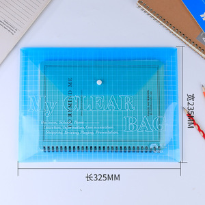 <span class=keywords><strong>A4</strong></span> PVC transparente botón a presión sobre fino impermeable escuela Oficina estudiante papel cuaderno organizador carpeta de archivos - Product Image 6