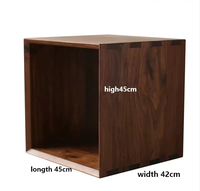 Table d'appoint en bois massif avec joint queue d'aronde, table d'appoint cube en noyer, porte-revues creux, table de chevet minimaliste