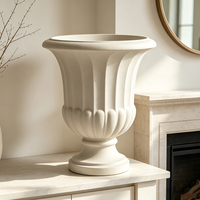 Urne romaine européenne, pot à fleurs en résine fait main et peint à la main, piédestal cannelé classique, décoration pour jardin, patio, maison