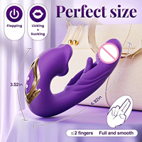 Vibromasseur 3-en-1 creux à battements pour point G, stimulation clitoridienne par léchage, morsure et claquement, jouet sexuel