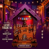 Hamaileon Vente en gros Cadeau pour adultes Kit de maison Book Nook Dia De Los Muertos Puzzle en bois 3D Décoration aimant de réfrigérateur Cadeau