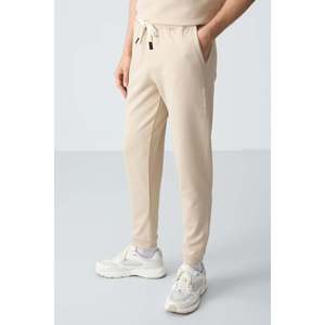 Conjunto Deportivo Básico Air Jones para Hombre, Corte Holgado, Sudadera y Pantalones de Algodón Beige Texturizado, Grueso y Suave - Product Image 6