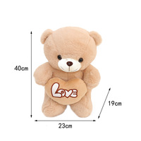 Ours en peluche en forme de cœur de dessin animé pour la Saint-Valentin, 30/40/50CM, jouet en peluche doux, oreiller créatif, poupée ours à câliner
