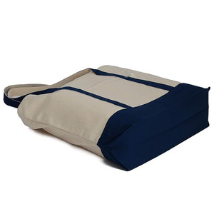 Bolsa de Mano Ecológica Premium para Compras, Playa, Yoga, Multibolsillos, Resistente, de Lona, Color Azul Marino y Rojo, con Bolsillo - Product Image 4