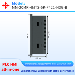 หน้าจอสัมผัส HMI PLC ขนาด 4 นิ้ว แบบออลอินวัน พร้อมปุ่มกด 5 ปุ่ม <span class=keywords><strong>FX3G</strong></span>-20MR ในตัว แอนะล็อก <span class=keywords><strong>2AD</strong></span> 2DA 2 อินพุตวัดอุณหภูมิ NTC10K -50-150C - Product Image 3