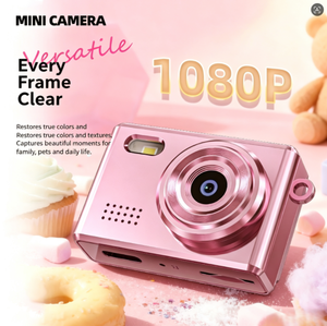 מצלמת אגודל מיני DC23, וידאו HD 1080P, תמונות 12MP, מסך 0.96 אינץ', פלאש מובנה, סוללה 180mAh, פילטרים רטרו, OTG, העברת נתונים מהירה - Product Image 1