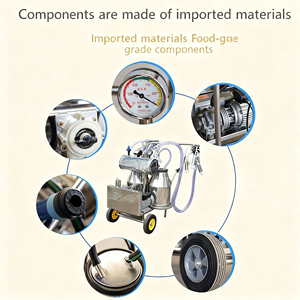 Mungitrice Mobile per Mucche con Pompa e Motore in Acciaio Inox di Grado Alimentare, Alta Efficienza, Attrezzatura per Caseificio Competitiva - Product Image 4