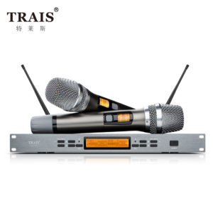 ไมโครโฟนไร้สาย UHF <span class=keywords><strong>คาราโอเกะ</strong></span>สำหรับการแสดงปาร์ตี้ร้องเพลงใหม่สองช่องสำหรับมืออาชีพ - Product Image 1