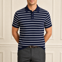 Polo en tricot côtelé vintage en coton pour homme, style décontracté, manches courtes, personnalisé OEM, pour la vente en gros